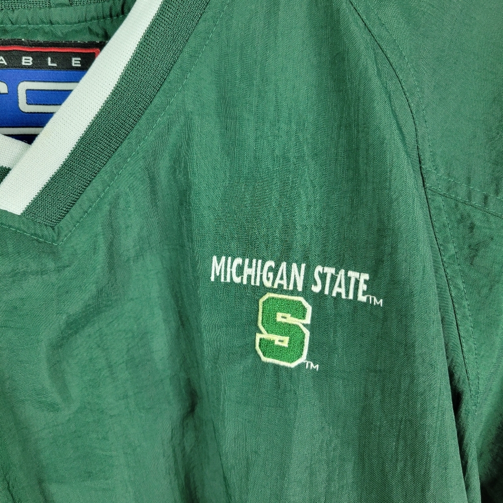 Michigan State Vintage Windbreaker Pullover Jacket Like New Sz Medium - Picture 5 of 10